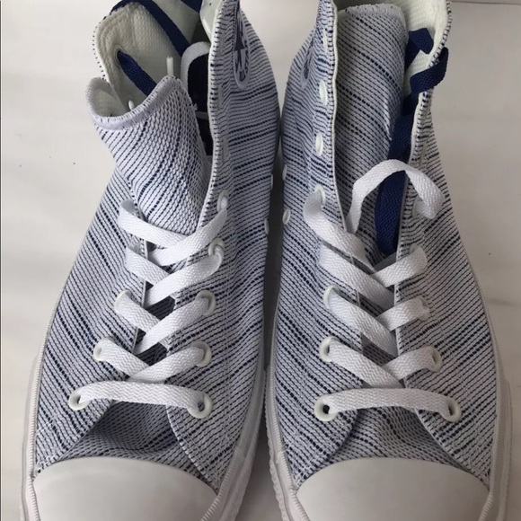 CONVERSE Chuck Taylor Hi Top Sneakers M12 W14 Blue White Stripe - Picture 5 of 9